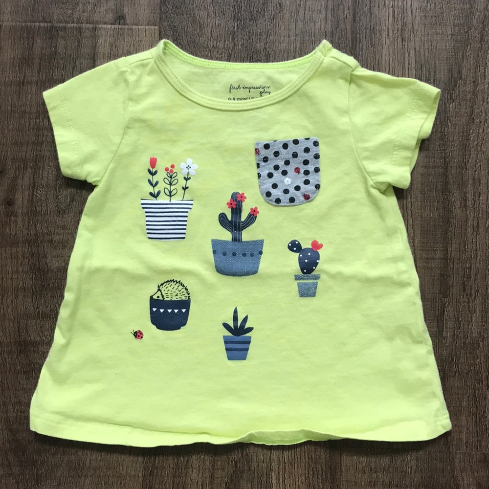 Green succulent T-shirt Girls